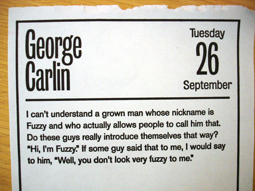 George Carlin on Fuzzy