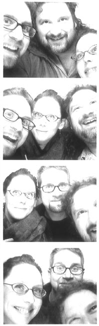 Karl, Maria, and Fuzzy in a photo-booth